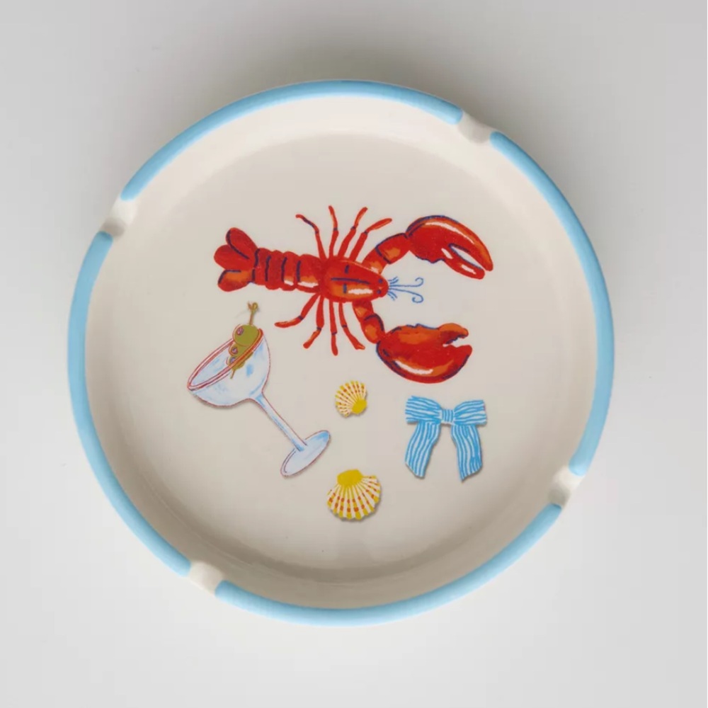 Lobster Themed Ceramic Ashtray